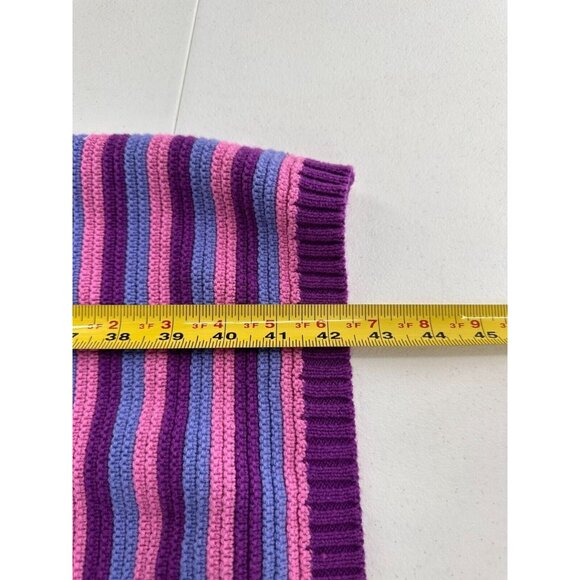 Wild Fable Striped Knit Halter Dress V-Neck Open Back Crochet Boho Rainbow Retro - Picture 6 of 14